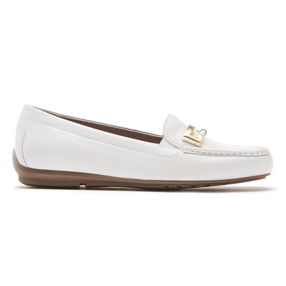 Rockport Canada Total Motion Driver Ornament - Womens Loafers White (OJT459807)